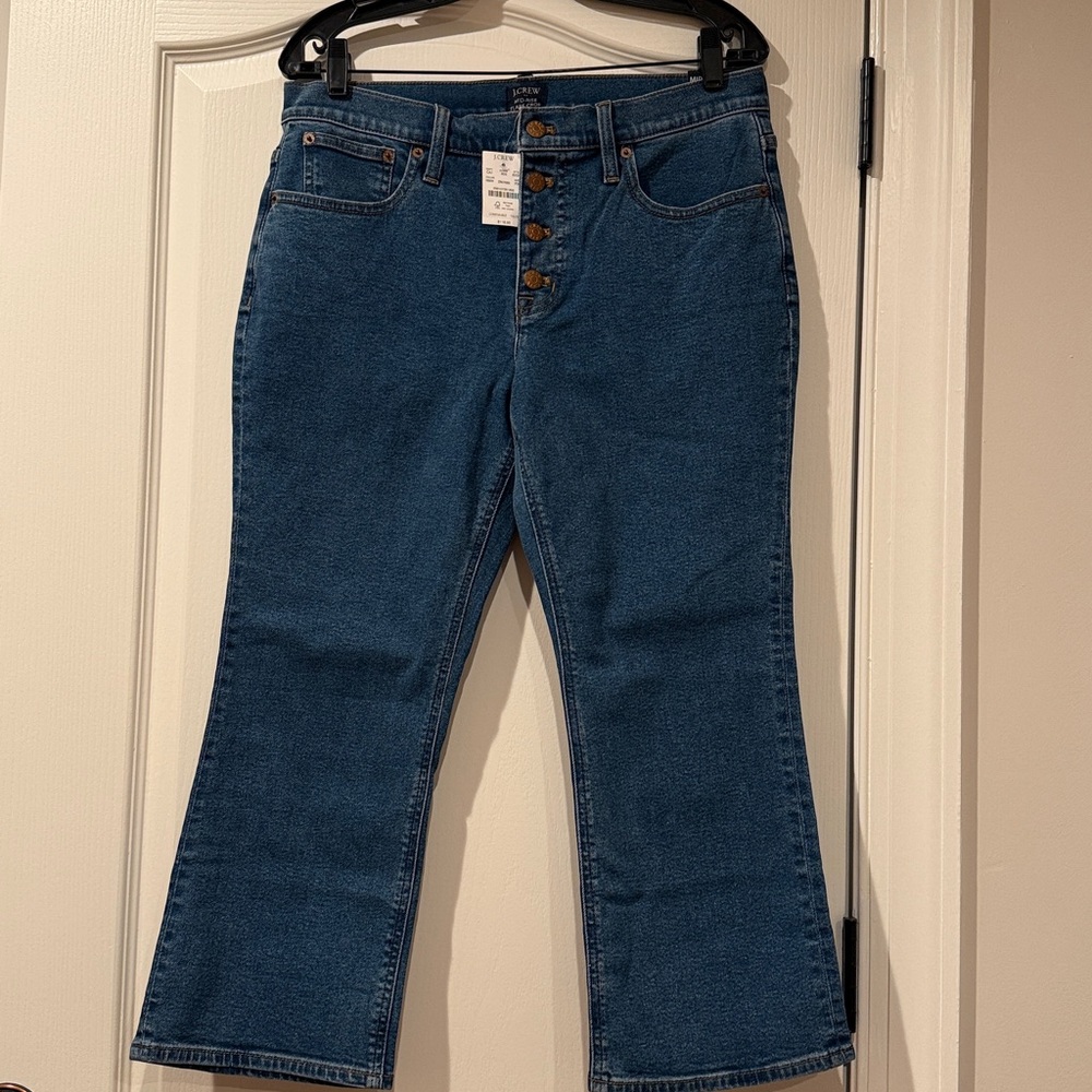 J. Crew Mid Rise Flare Crop Jeans